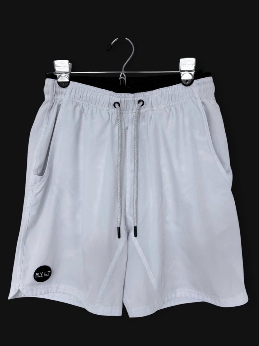 Men's White BYLT Lined Active Shorts Large Camo Athletic Casual Gym Workout